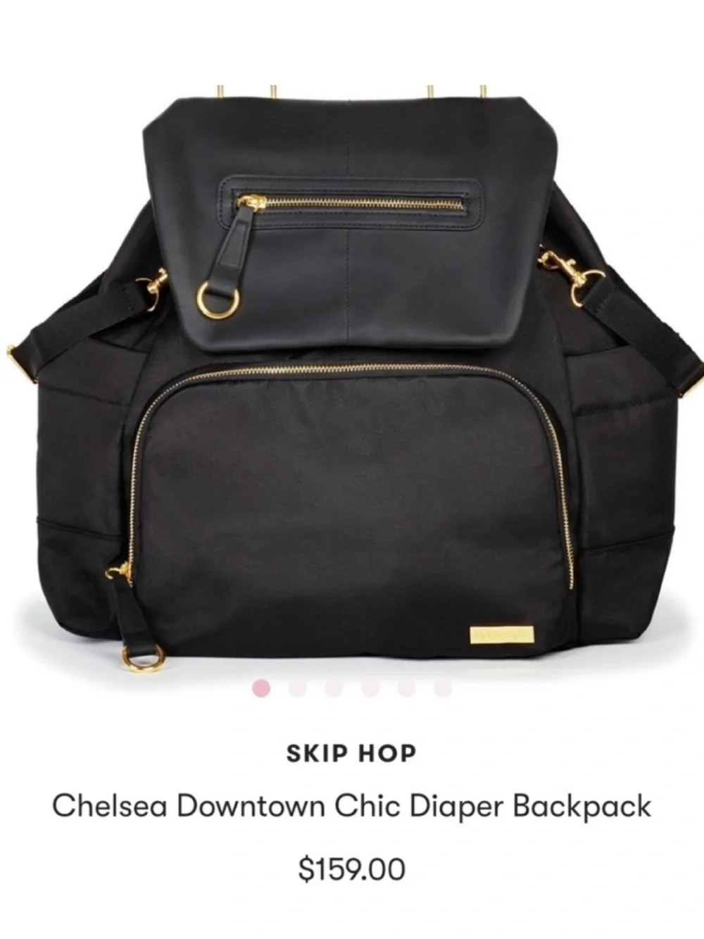 Skip Hop Black and gold Diaper Backpack Tote